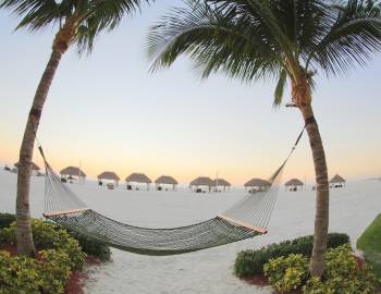 Beach tiki huts in south west Florida