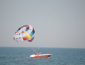 Parasailing with small boat