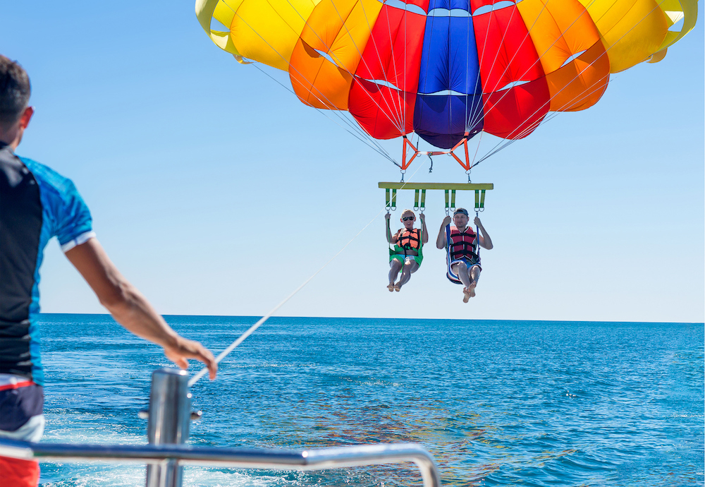 people parasailing